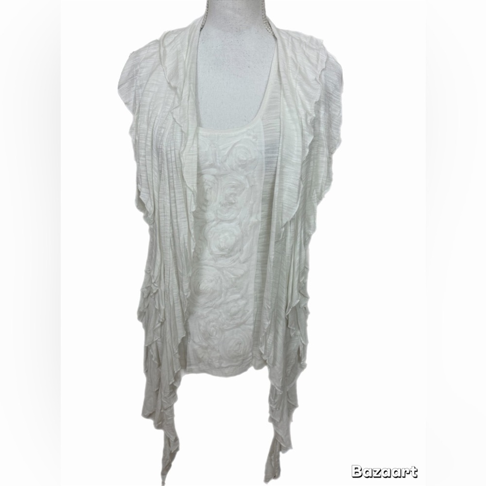 Cable & Gauge Tank And Open Front Tunic White Size Small Tank And Tunic Is Med - Picture 2 of 6